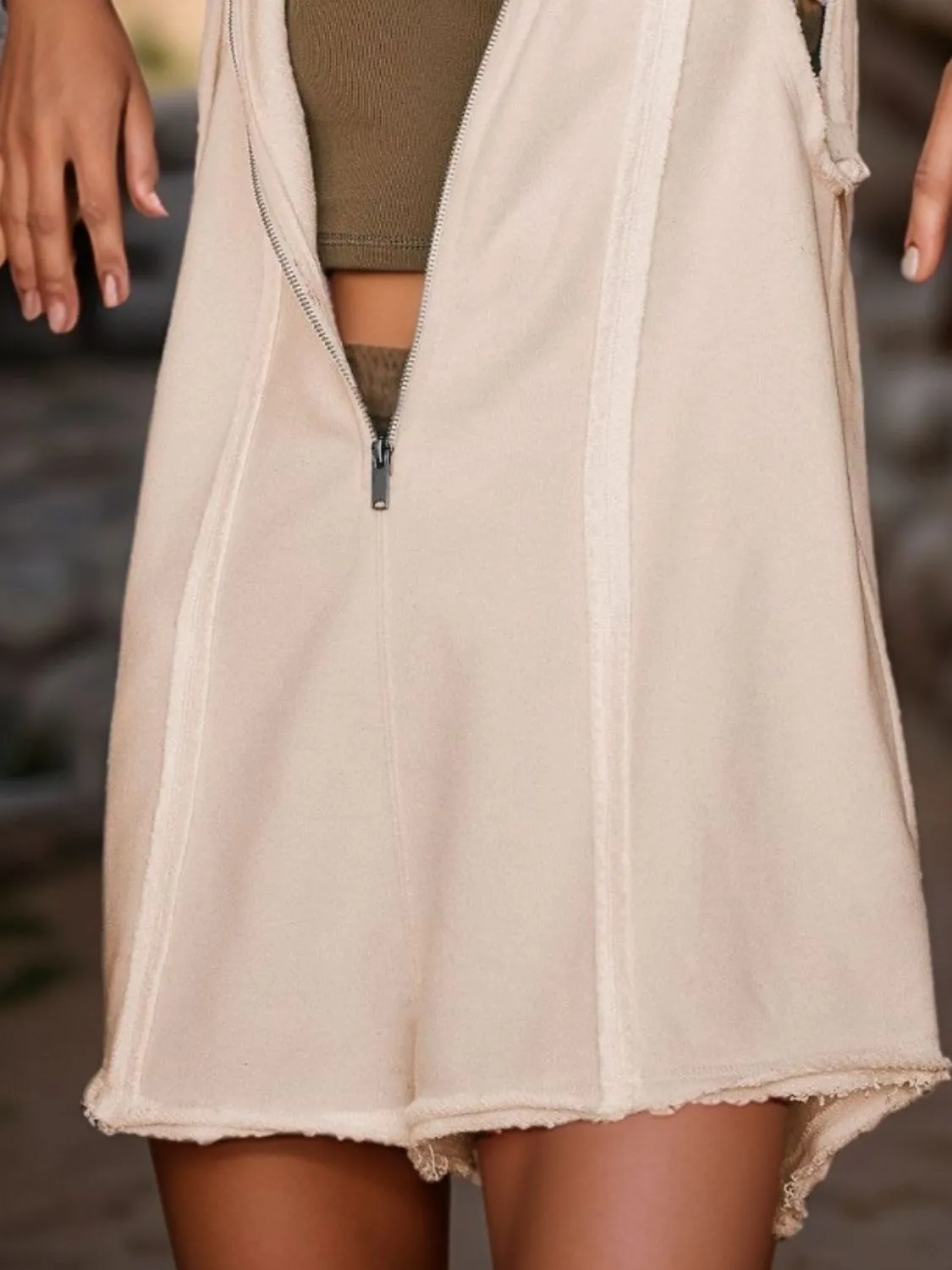 Half Zipped Hooded Sleeveless Romper sold by Unique Kulture product image thumbnail 4