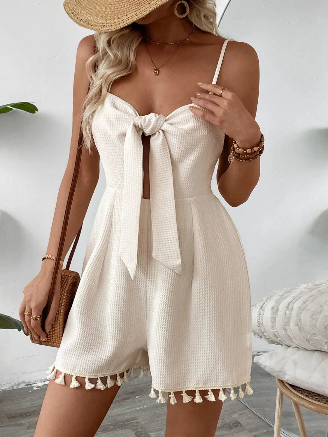 Sweetheart Neck Spaghetti Strap Romper sold by Unique Kulture product image thumbnail 4
