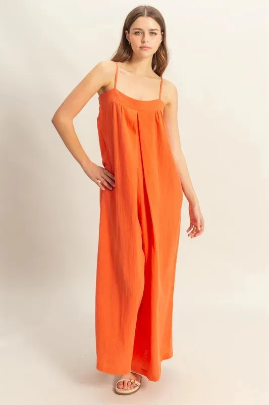 HYFVE Double Gauze Super Flowy Cami Jumpsuit made by Unique Kulture