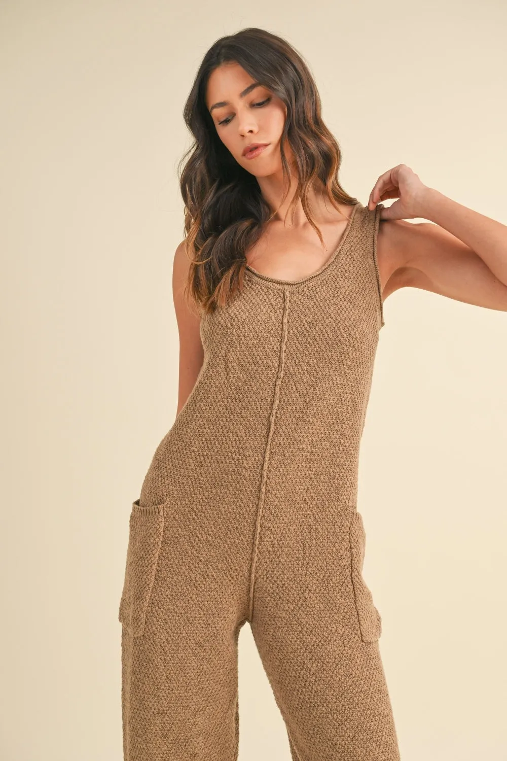 MABLE Sleeveless Knit Crop Jumpsuit with Pockets sold by Unique Kulture product image thumbnail 5