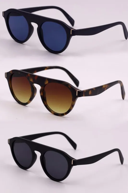 3-Piece Round Polycarbonate Full Rim Sunglasses sold by Unique Kulture