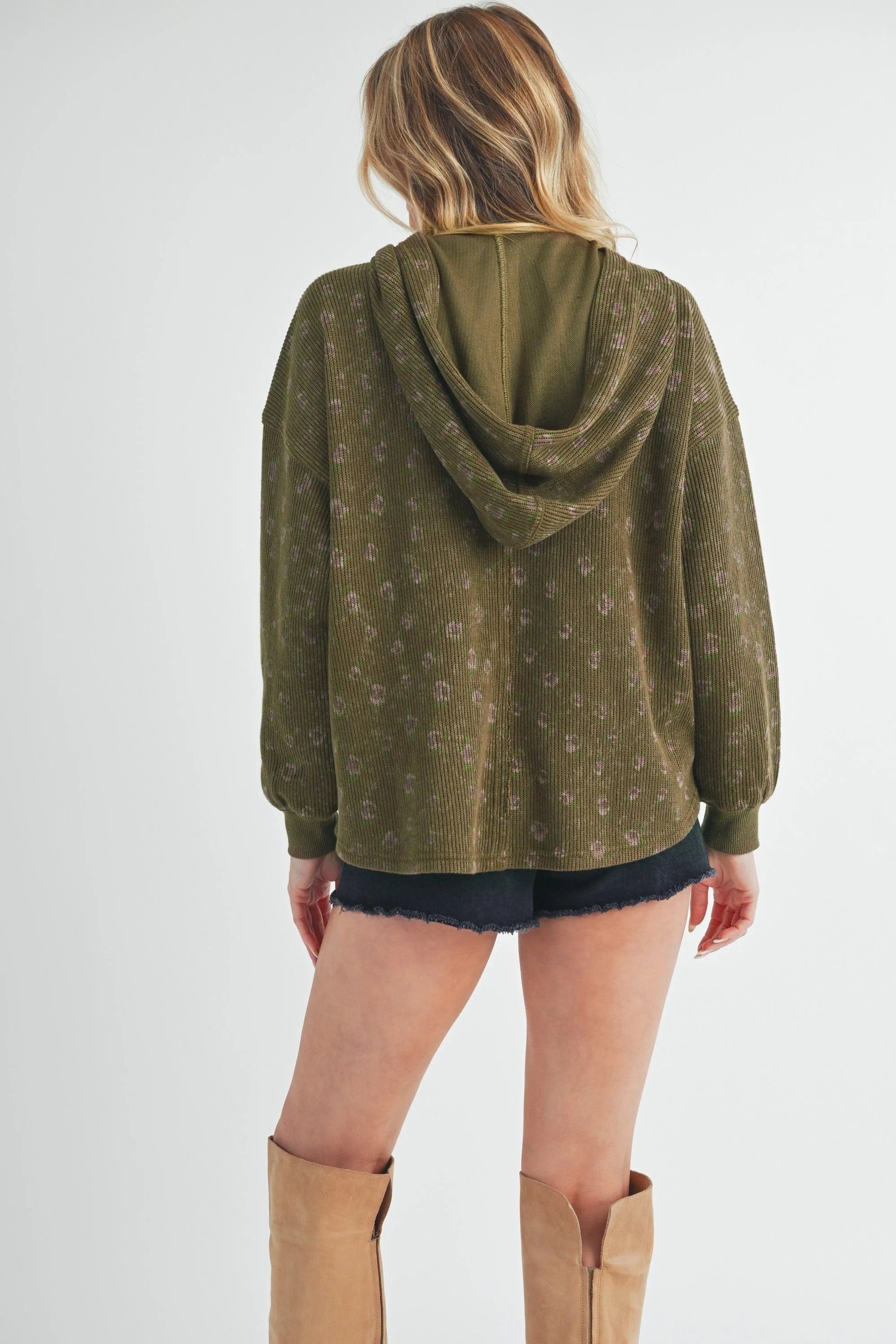 Aemi + Co Floral Button Up Hooded Jacket sold by Unique Kulture product image thumbnail 2