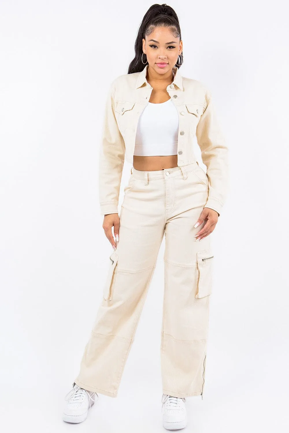 American Bazi Laced Back Cropped Jacket sold by Unique Kulture product image thumbnail 4