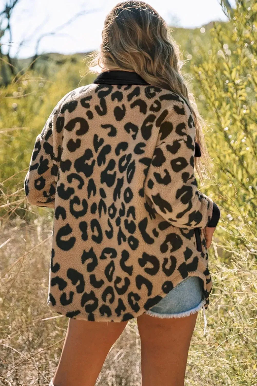 Leopard Button Up Long Sleeve Jacket sold by Unique Kulture product image thumbnail 3