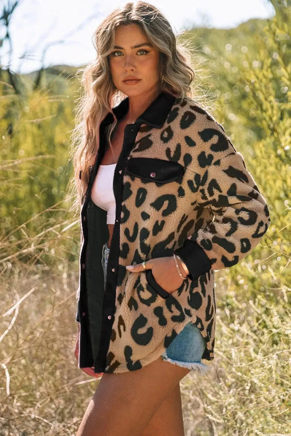 Leopard Button Up Long Sleeve Jacket sold by Unique Kulture product image thumbnail 2