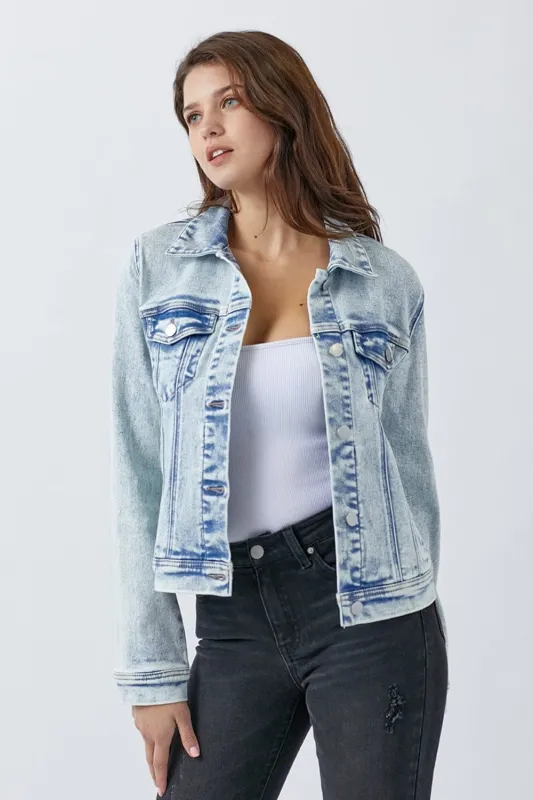 RISEN Button Up Washed Denim Jacket sold by Unique Kulture