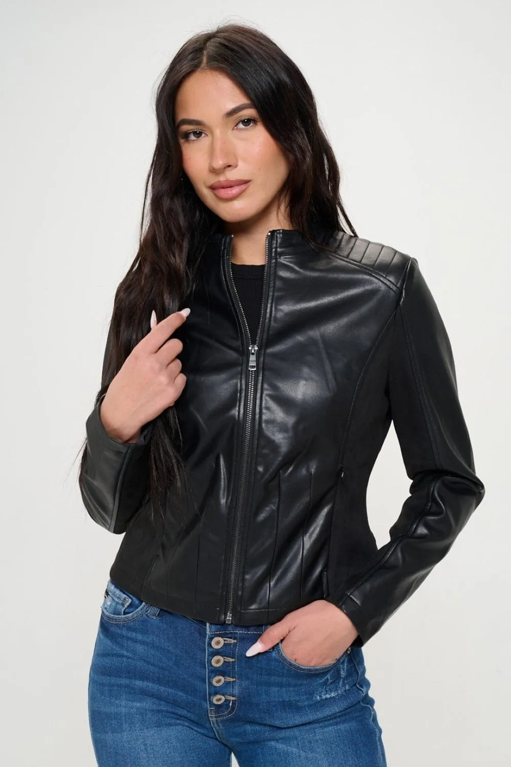 Coalition LA Zip Up Vegan Moto Jacket sold by Unique Kulture