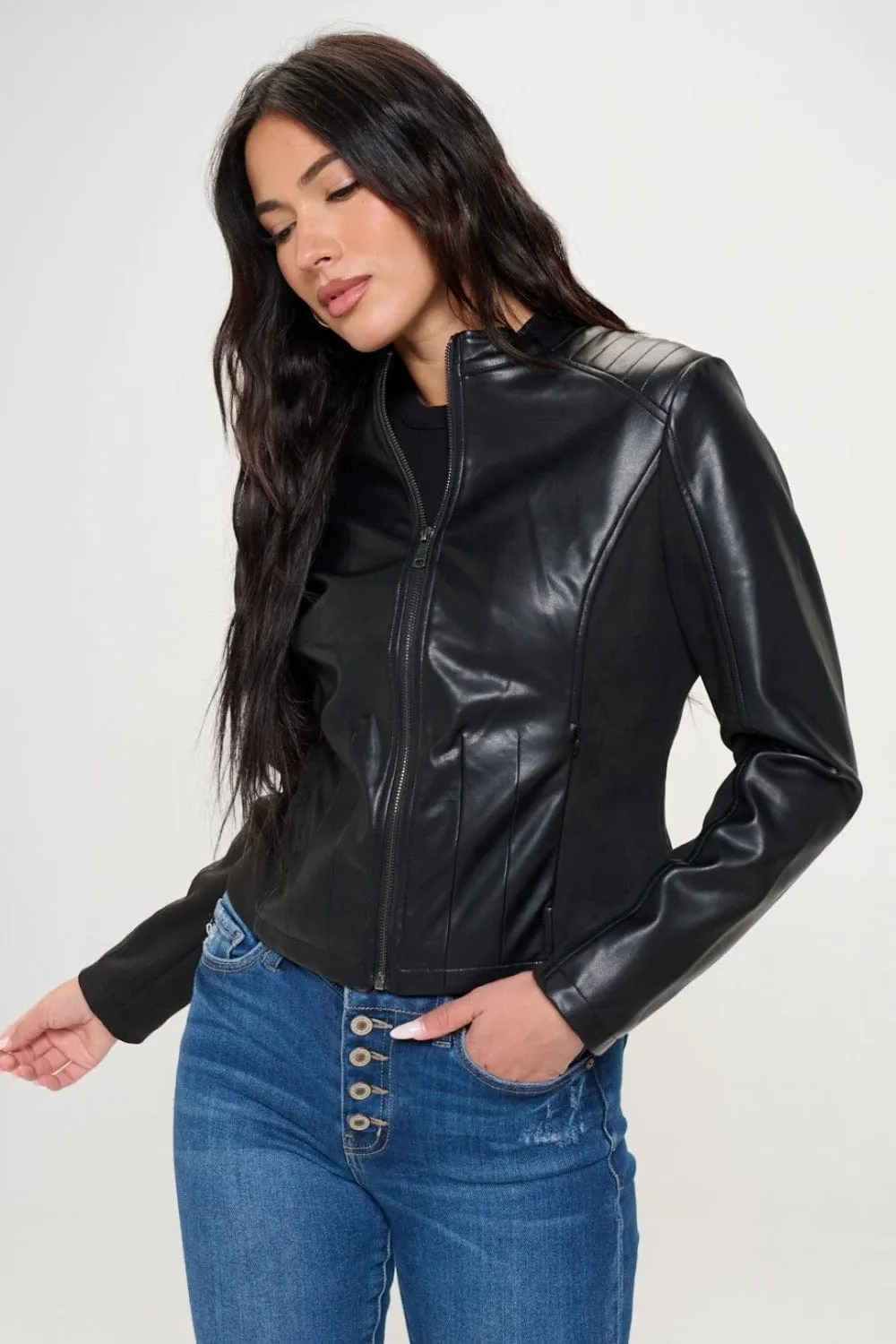 Coalition LA Zip Up Vegan Moto Jacket sold by Unique Kulture product image thumbnail 4