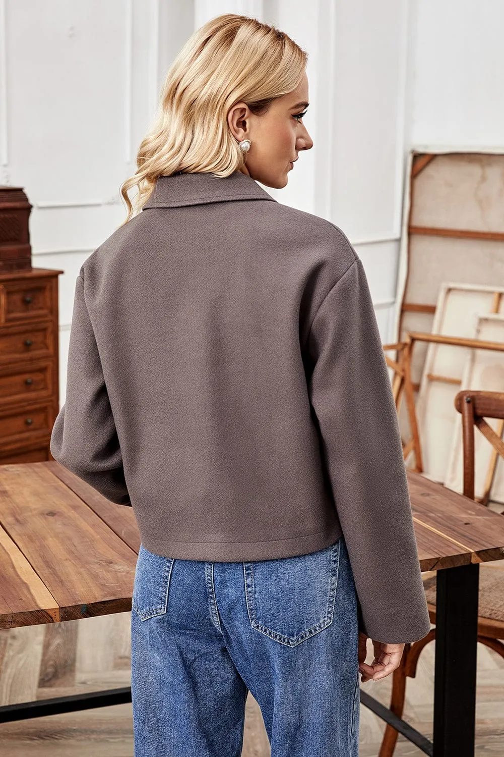 Button Up Collared Neck Jacket sold by Unique Kulture product image thumbnail 2