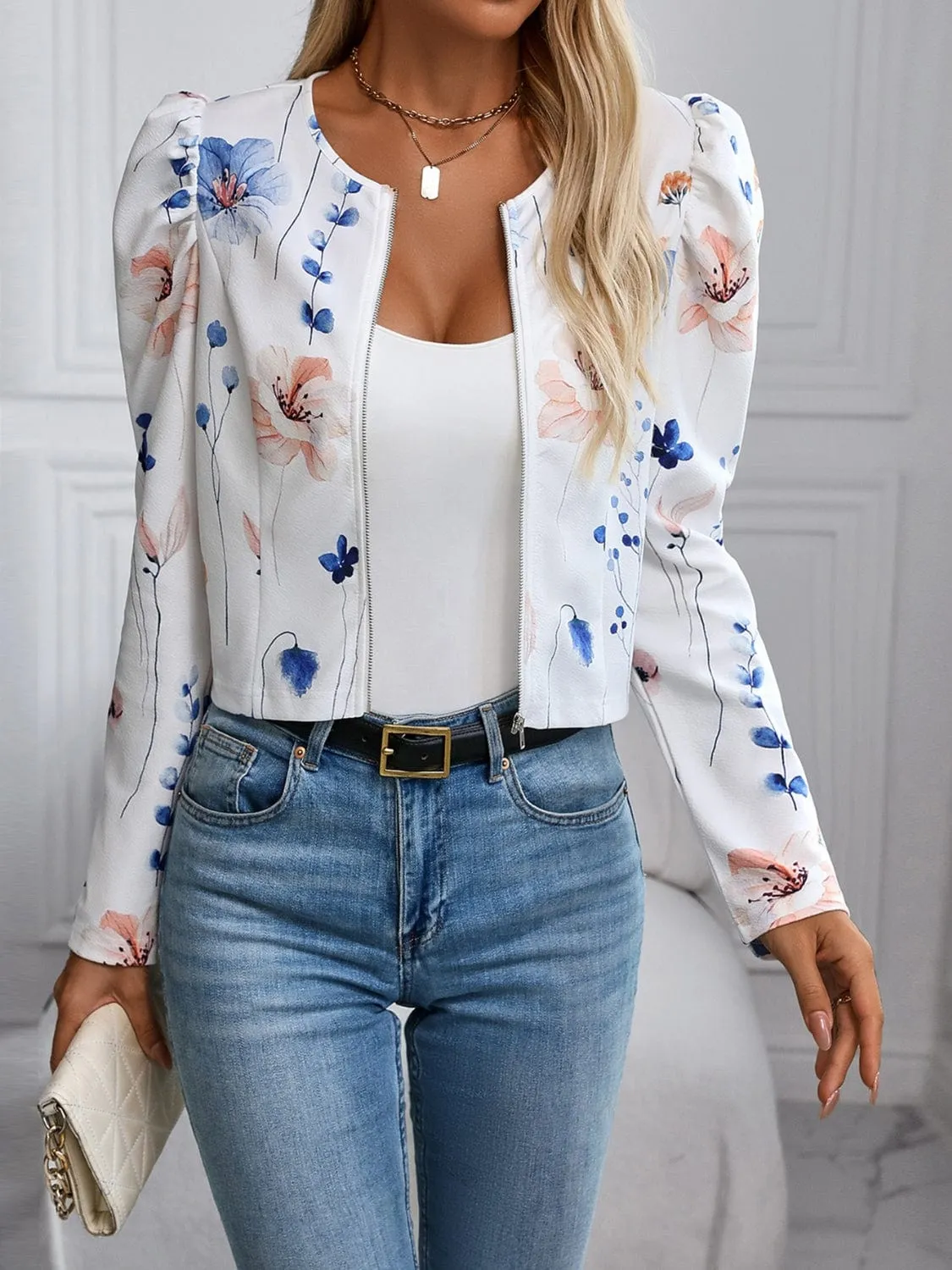 Printed Zip Up Long Sleeve Jacket sold by Unique Kulture product image thumbnail 2