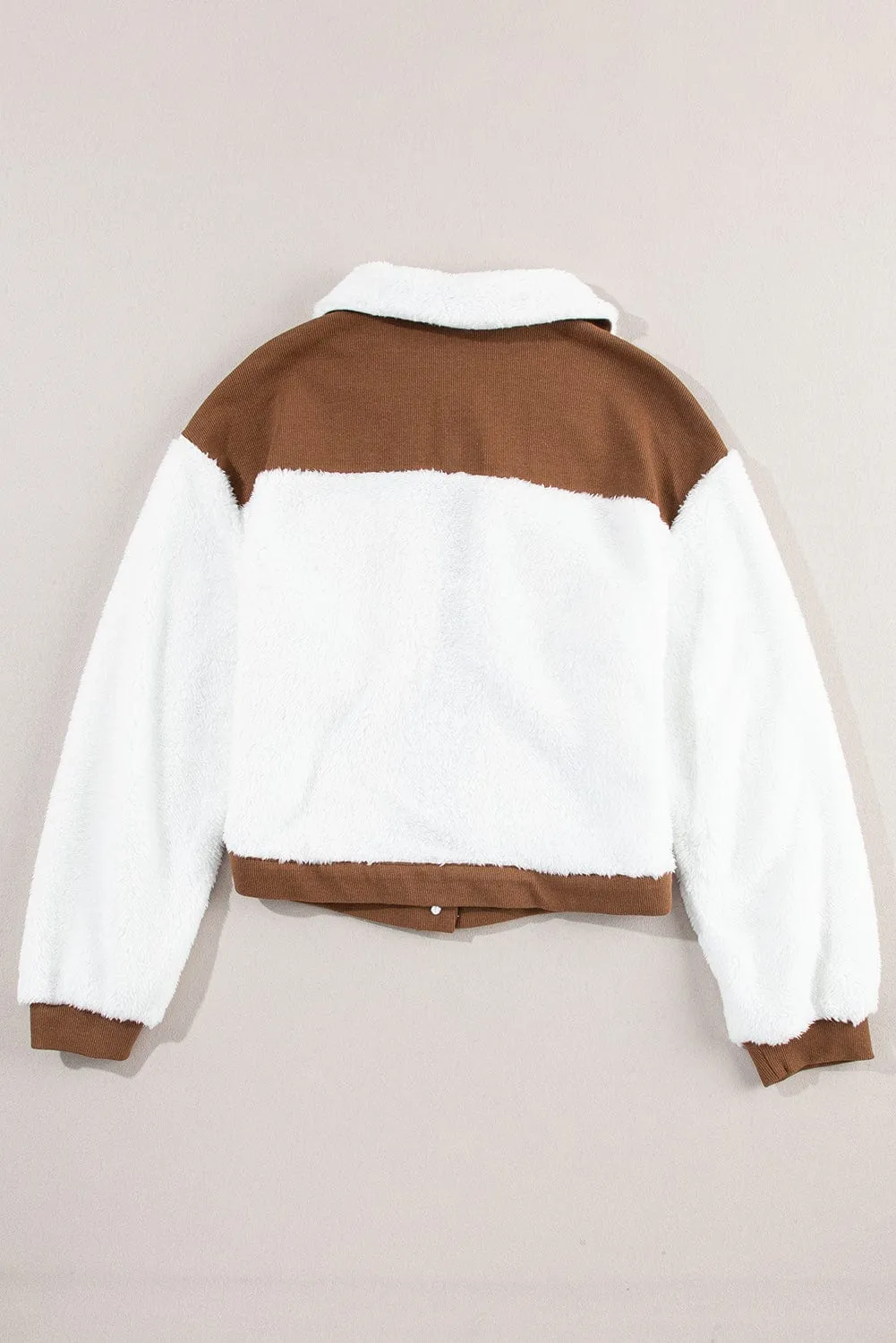 Corduroy Contrast Patchwork Fuzzy Jacket sold by Unique Kulture product image thumbnail 4