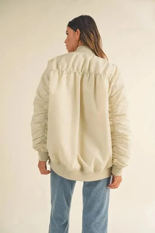 MABLE Back Ruched Utiltiy Bomber Jacket sold by Unique Kulture product image thumbnail 5