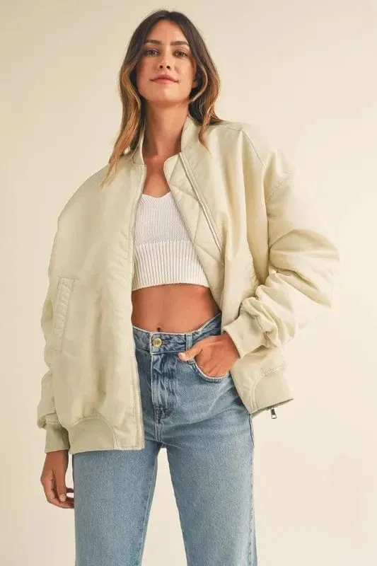 MABLE Back Ruched Utiltiy Bomber Jacket sold by Unique Kulture product image thumbnail 2