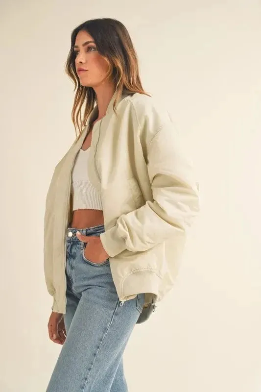 MABLE Back Ruched Utiltiy Bomber Jacket sold by Unique Kulture product image thumbnail 3