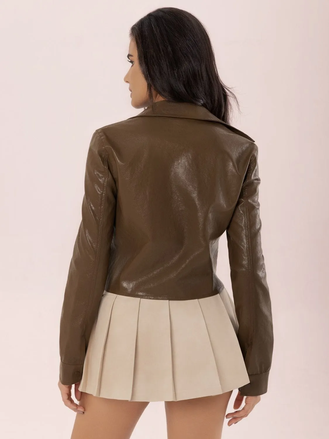 Collared Neck Snap Down Long Sleeve Jacket sold by Unique Kulture product image thumbnail 2