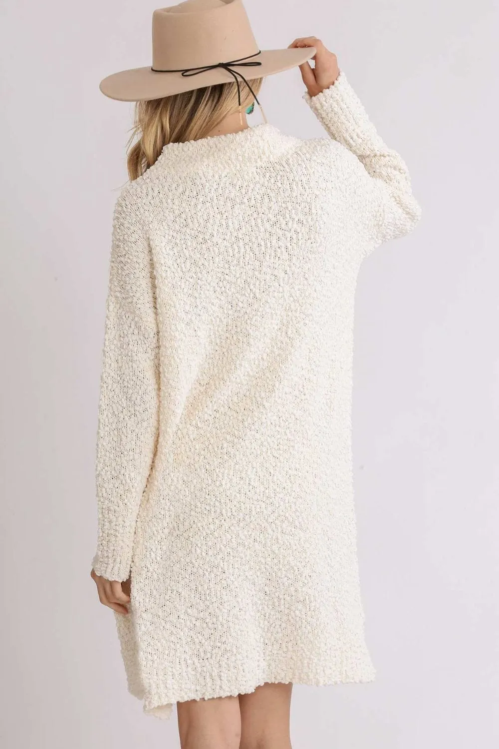 Umgee Full Size High Low Long Sleeve Boucle Sweater Dress Plus Size sold by Unique Kulture product image thumbnail 2