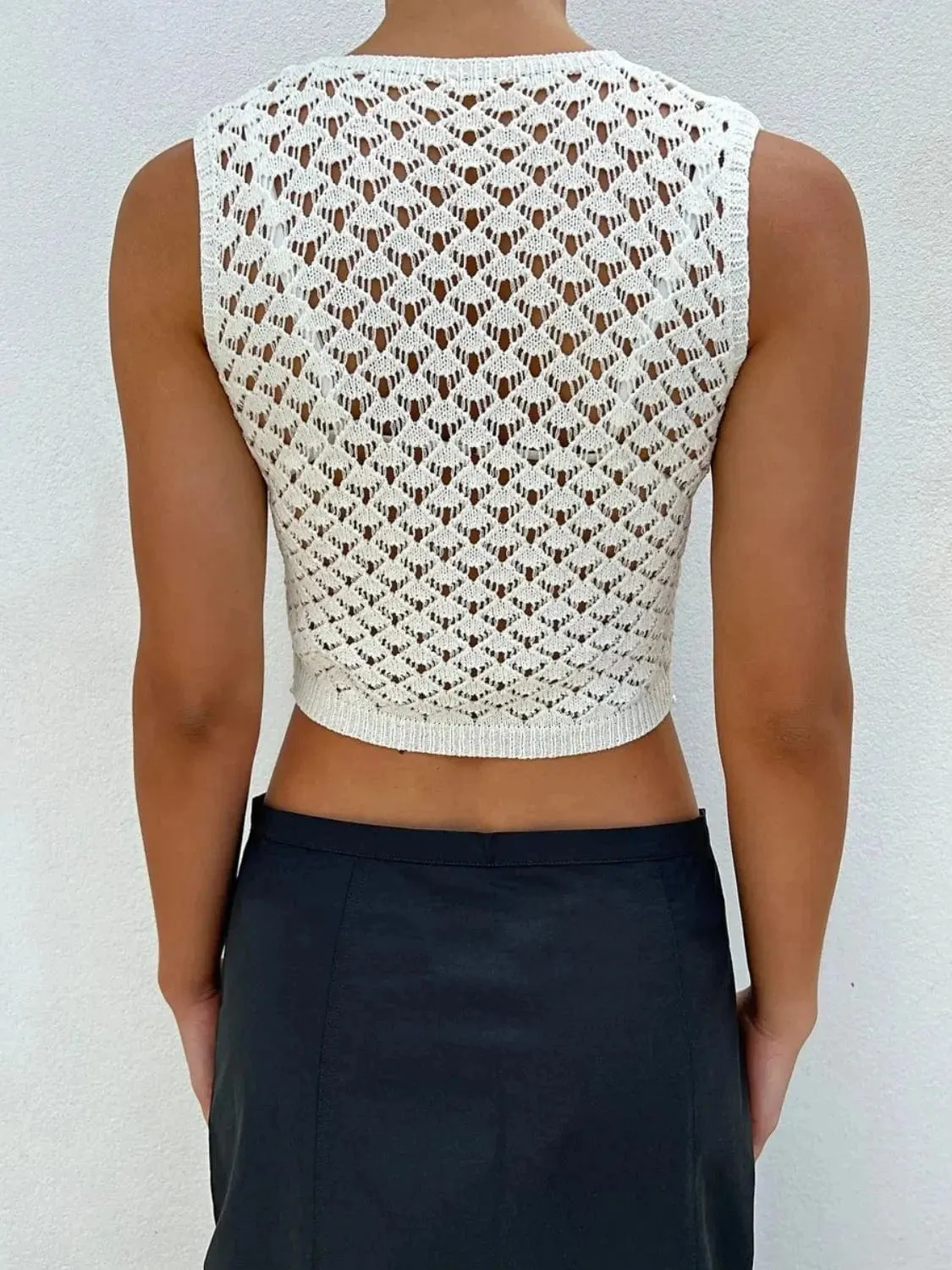 Openwork V-Neck Sweater Vest sold by Unique Kulture product image thumbnail 5