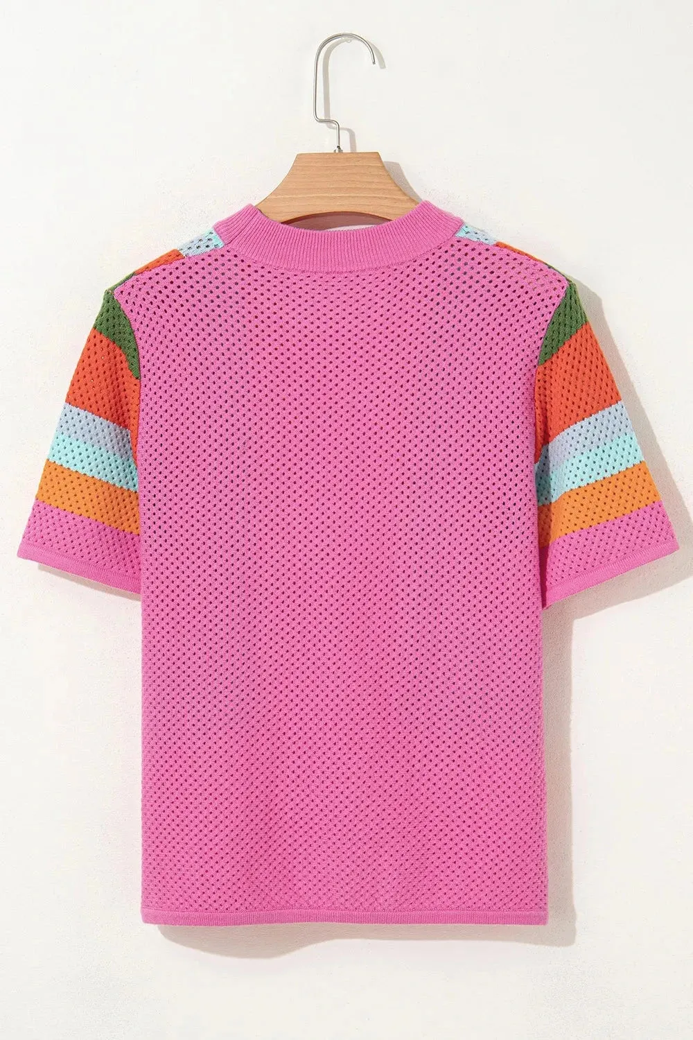 Color Block Eyelet Casual Knit Top sold by Unique Kulture product image thumbnail 4