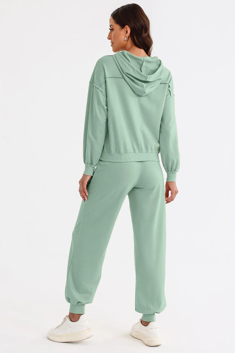 Cutout Drawstring Hoodie and Joggers Active Set sold by Unique Kulture product image thumbnail 3