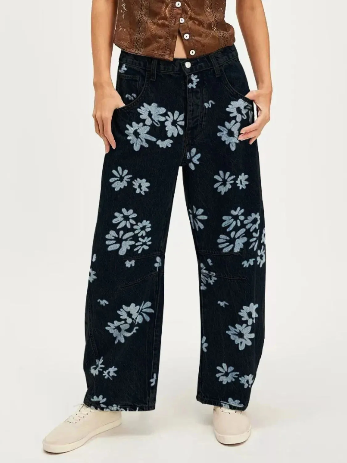 Printed Wide Leg Jeans sold by Unique Kulture product image thumbnail 2