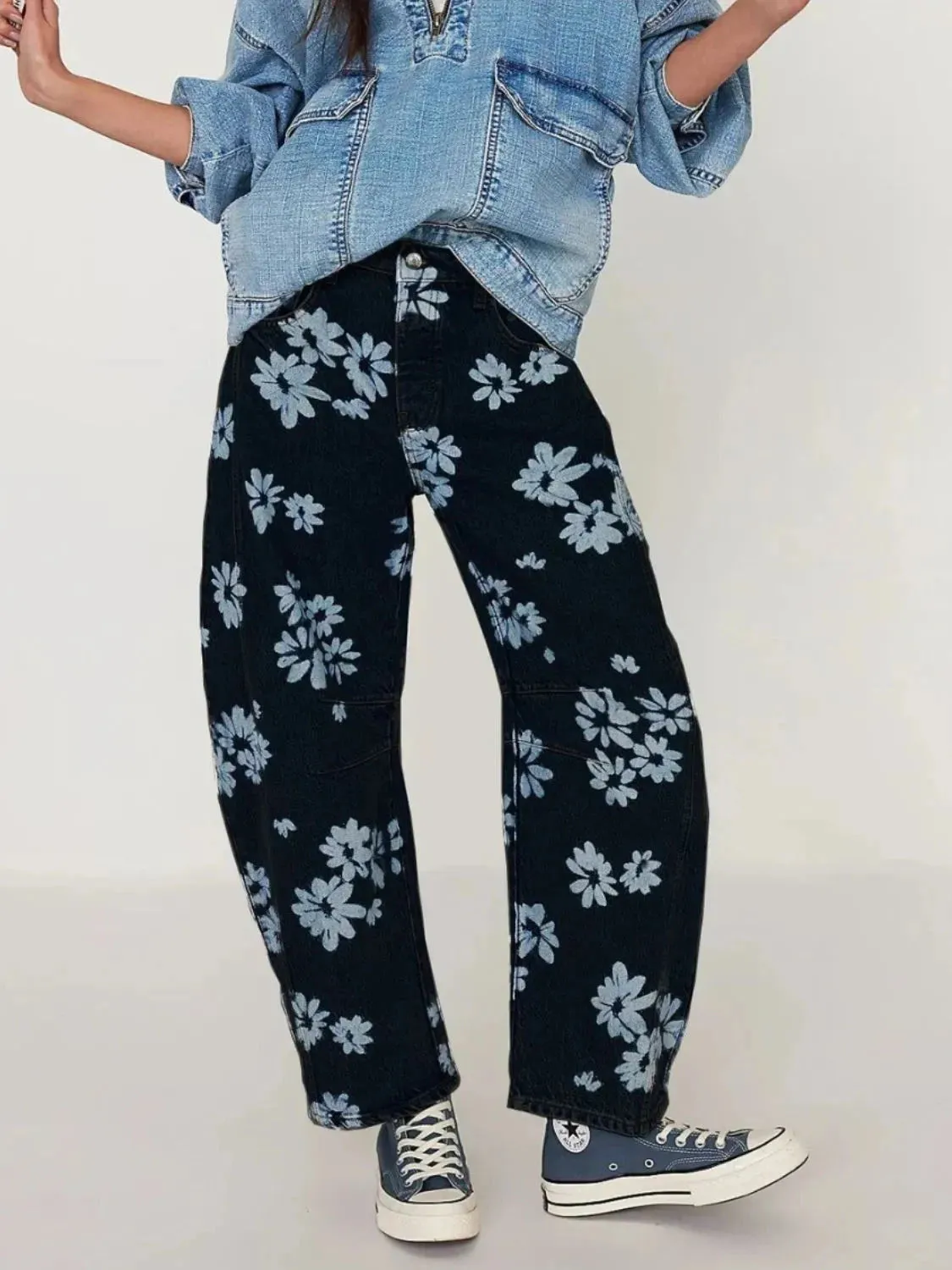 Printed Wide Leg Jeans sold by Unique Kulture
