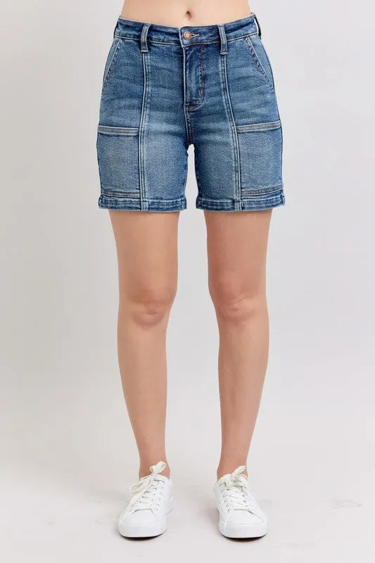 Judy Blue Full Size High Rise Denim Shorts Plus Size sold by Unique Kulture