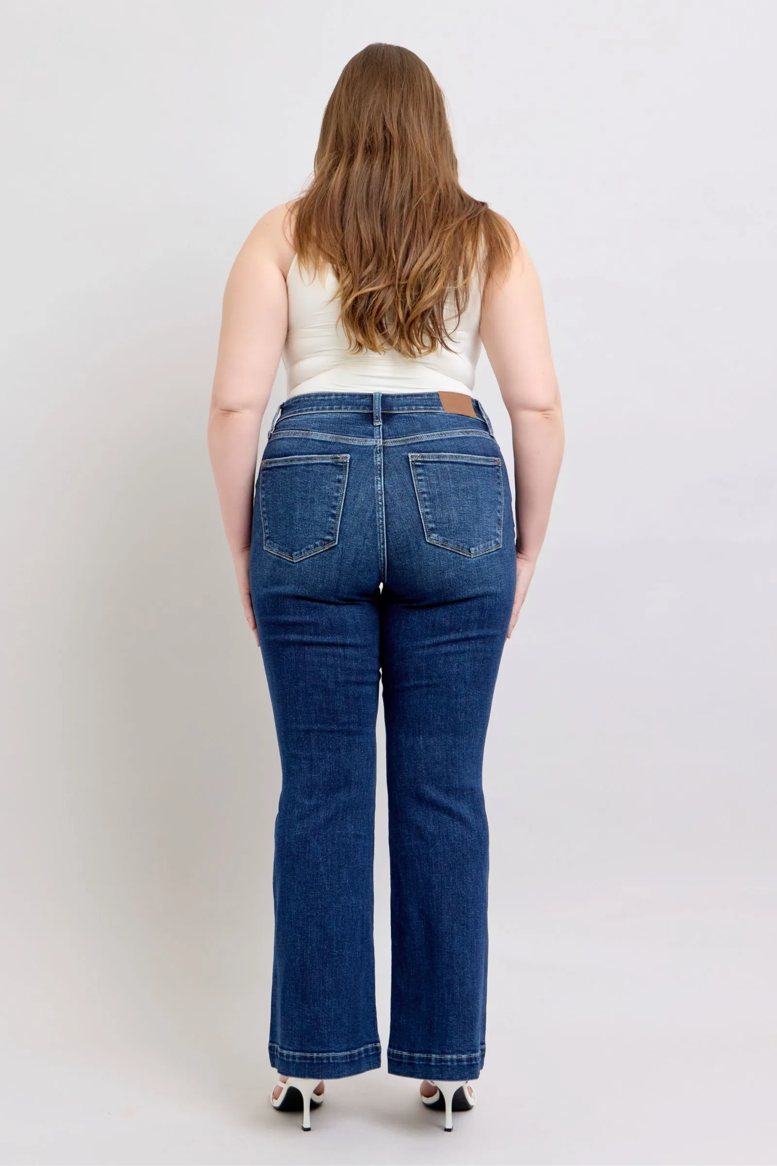 Judy Blue Full Size High Rise Flare Jeans with Pockets Plus Size sold by Unique Kulture product image thumbnail 2