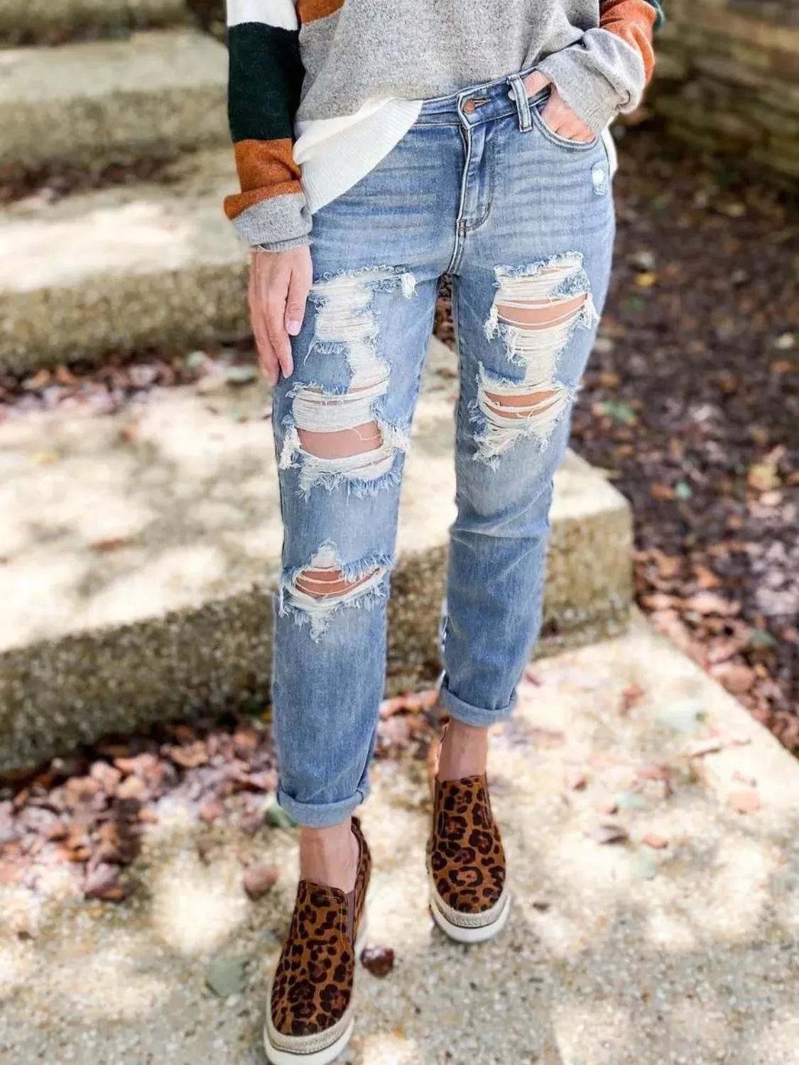 Distressed Skinny Jeans sold by Unique Kulture product image thumbnail 3