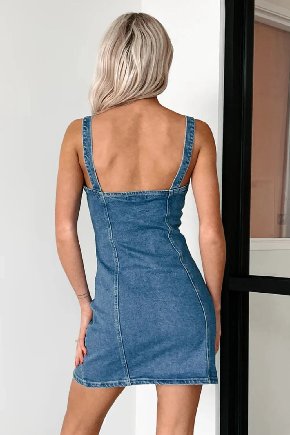 Button Down Mini Cami Denim Dress sold by Unique Kulture product image thumbnail 5