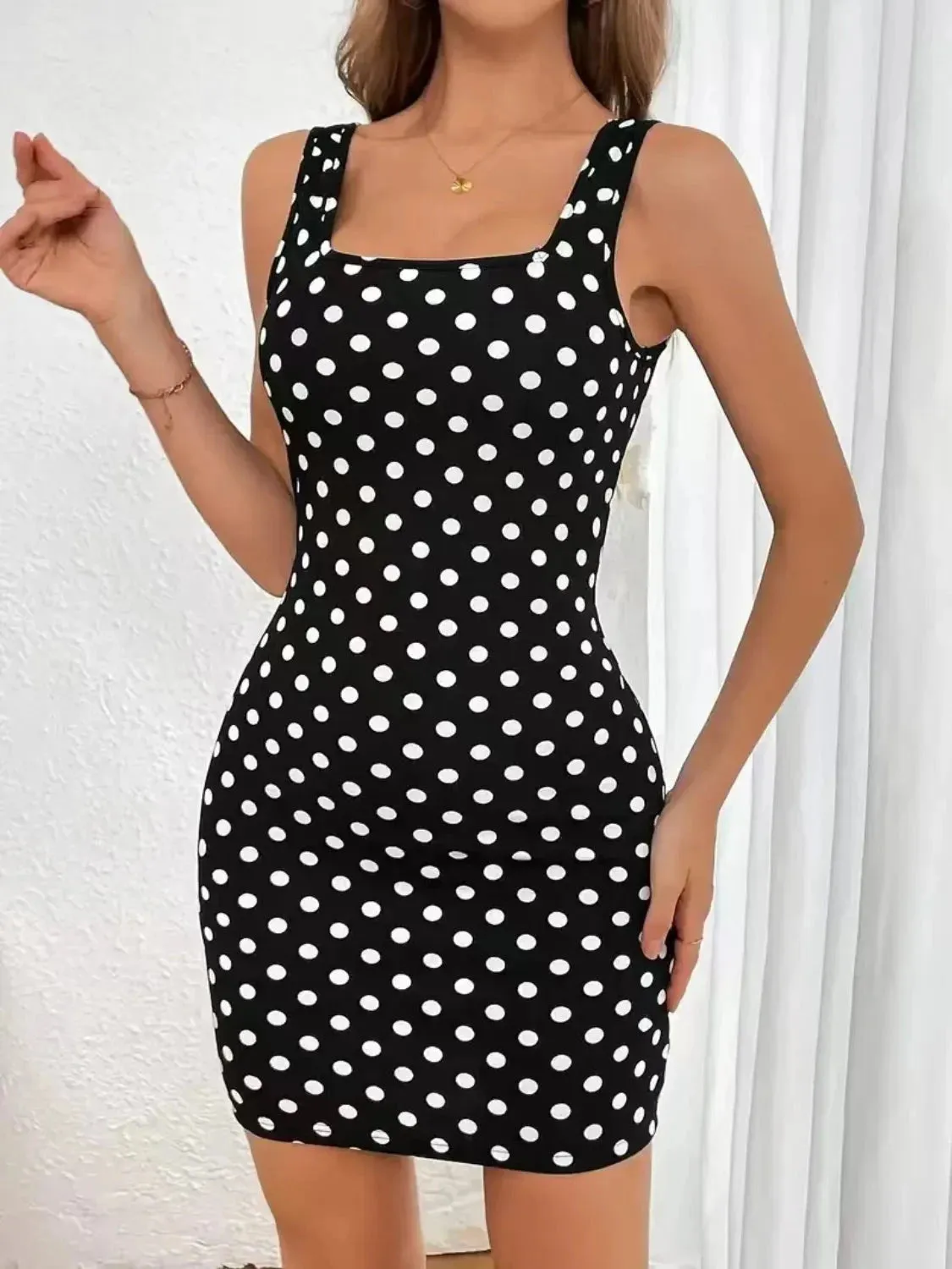 Contrast Polka Dot Mini Cami Dress sold by Unique Kulture product image thumbnail 2