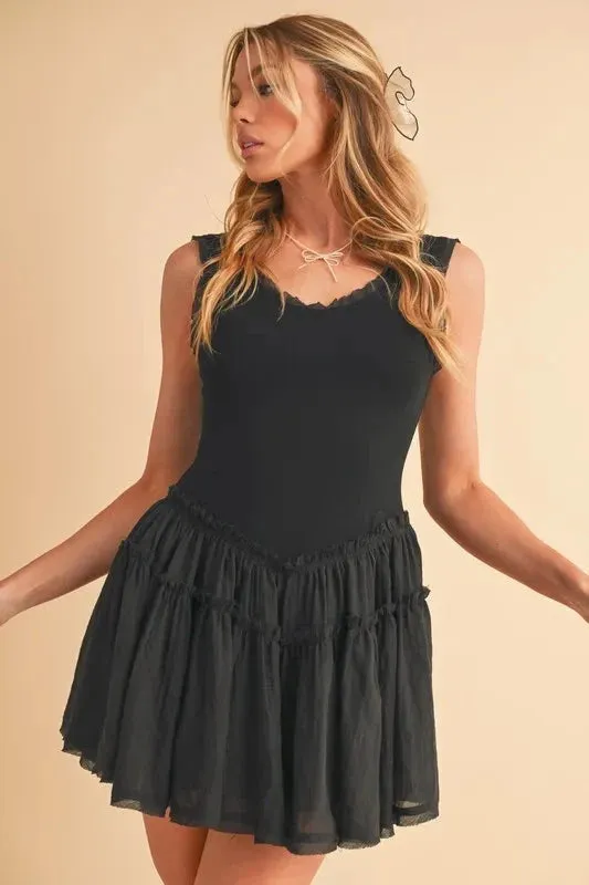 Aemi+Co Frill Sleeveless Drop Waist Mini Dress sold by Unique Kulture product image thumbnail 5