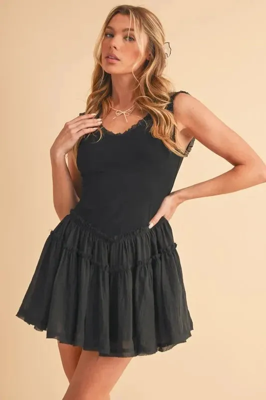 Aemi+Co Frill Sleeveless Drop Waist Mini Dress sold by Unique Kulture product image thumbnail 3