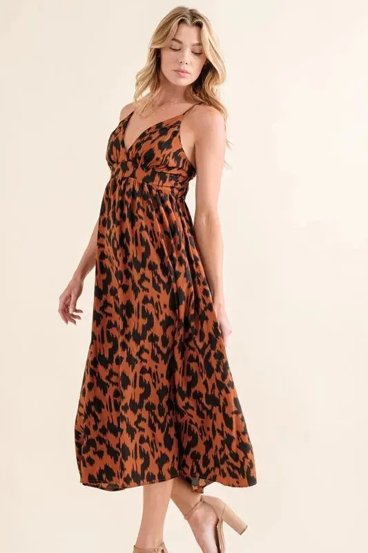 And The Why Leopard Print Plunge Maxi Dress sold by Unique Kulture product image thumbnail 2