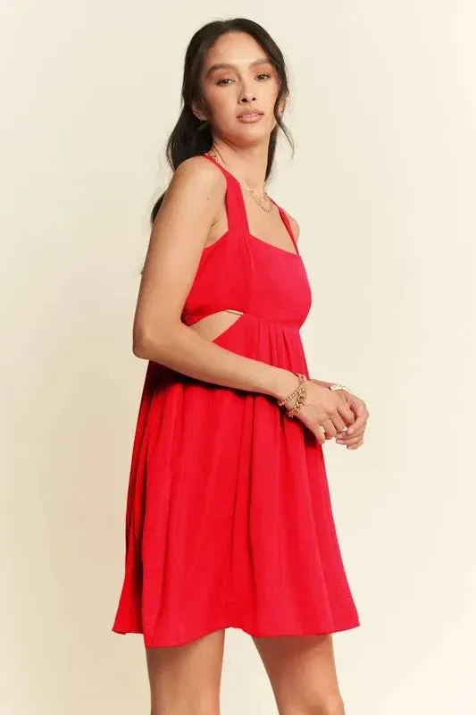 Davi & Dani Washed Satin Cutout Skirt Bandeau Mini Dress sold by Unique Kulture product image thumbnail 2