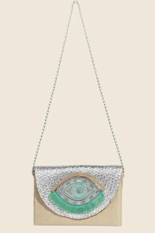 Fame Boho Beaded Eye Pattern Envelope Bag sold by Unique Kulture