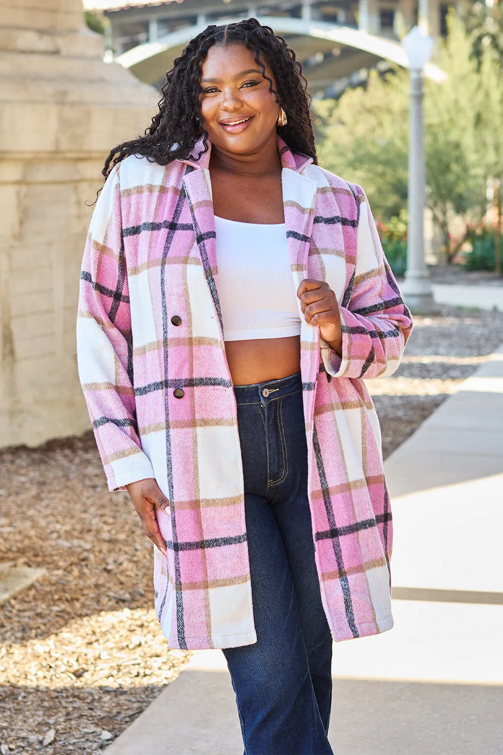 Double Take Full Size Plaid Button Up Lapel Collar Coat sold by Unique Kulture product image thumbnail 4