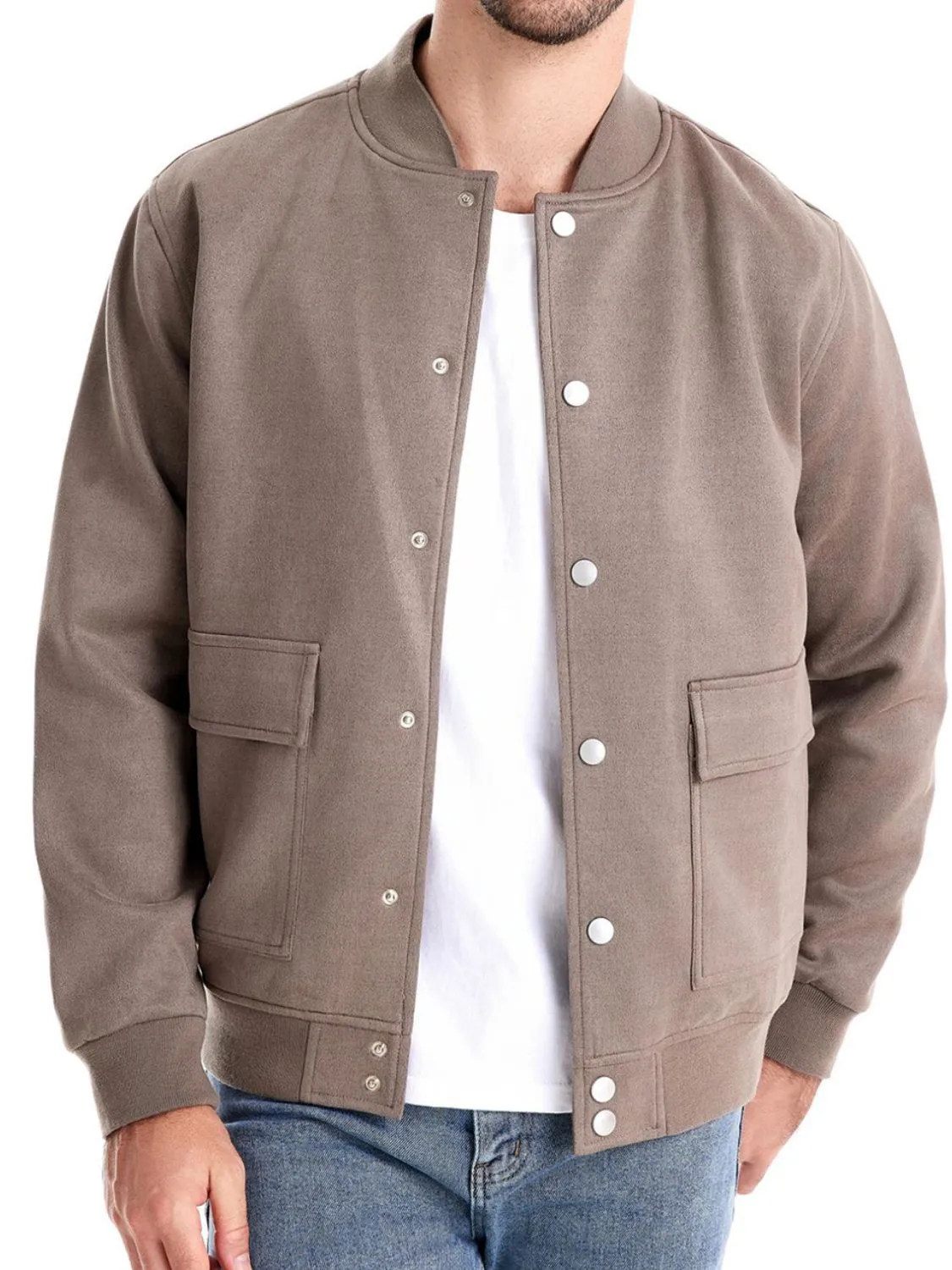 Men's Baseball Collar Snap Down Jacket sold by Unique Kulture