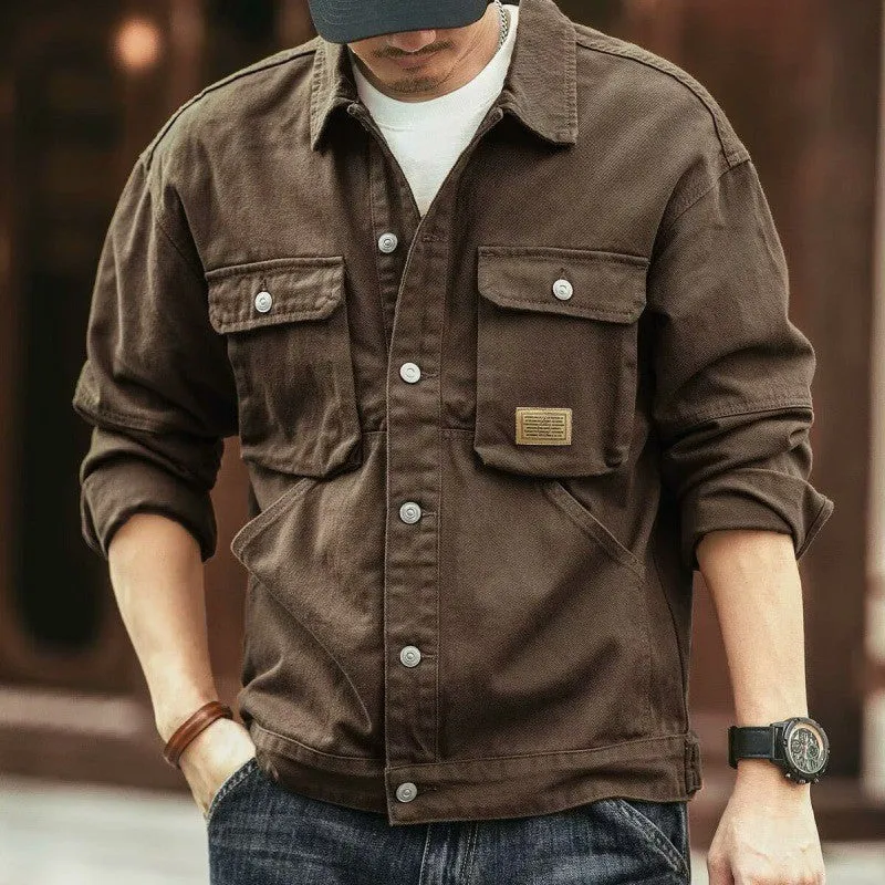 Men's Washed Collared Neck Cargo Jacket sold by Unique Kulture product image thumbnail 2