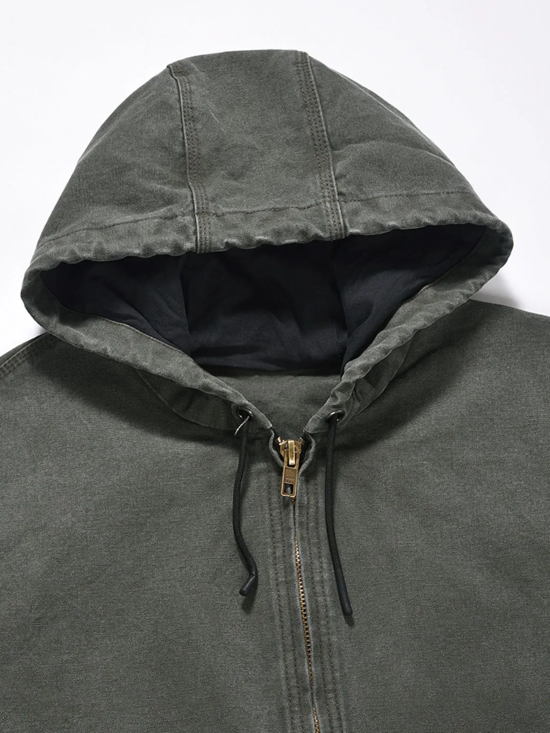 Men's Zip Up Washed Hooded Jacket sold by Unique Kulture product image thumbnail 3