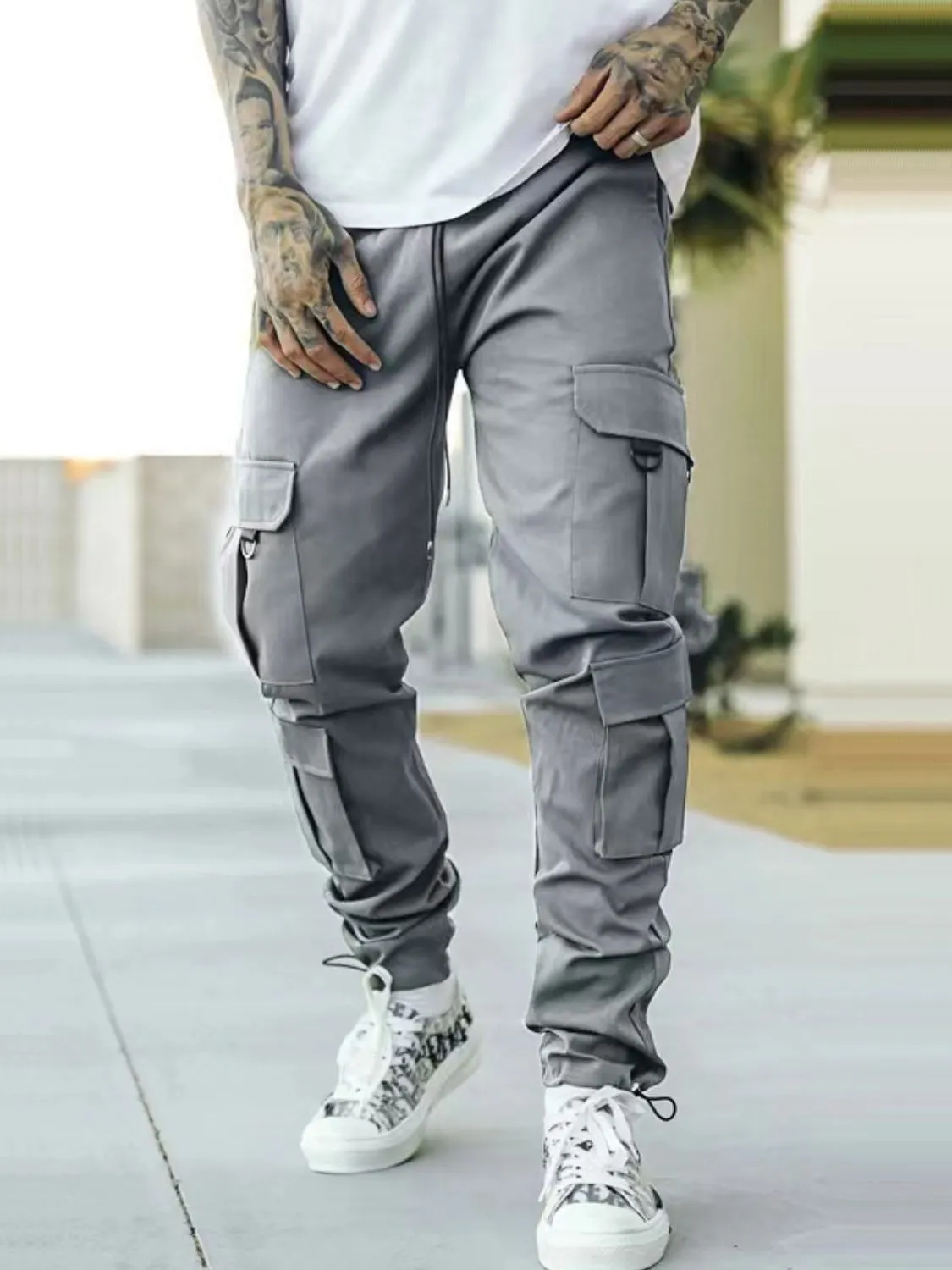 Men's Drawstring Pants with Cargo Pockets sold by Unique Kulture product image thumbnail 2