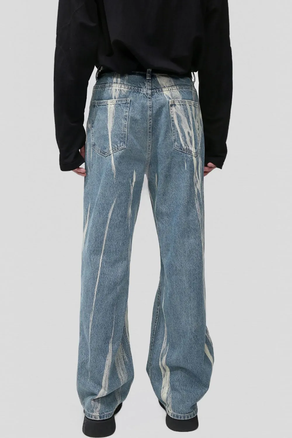 Paint Wide Leg Men's Jeans with Pockets sold by Unique Kulture product image thumbnail 3