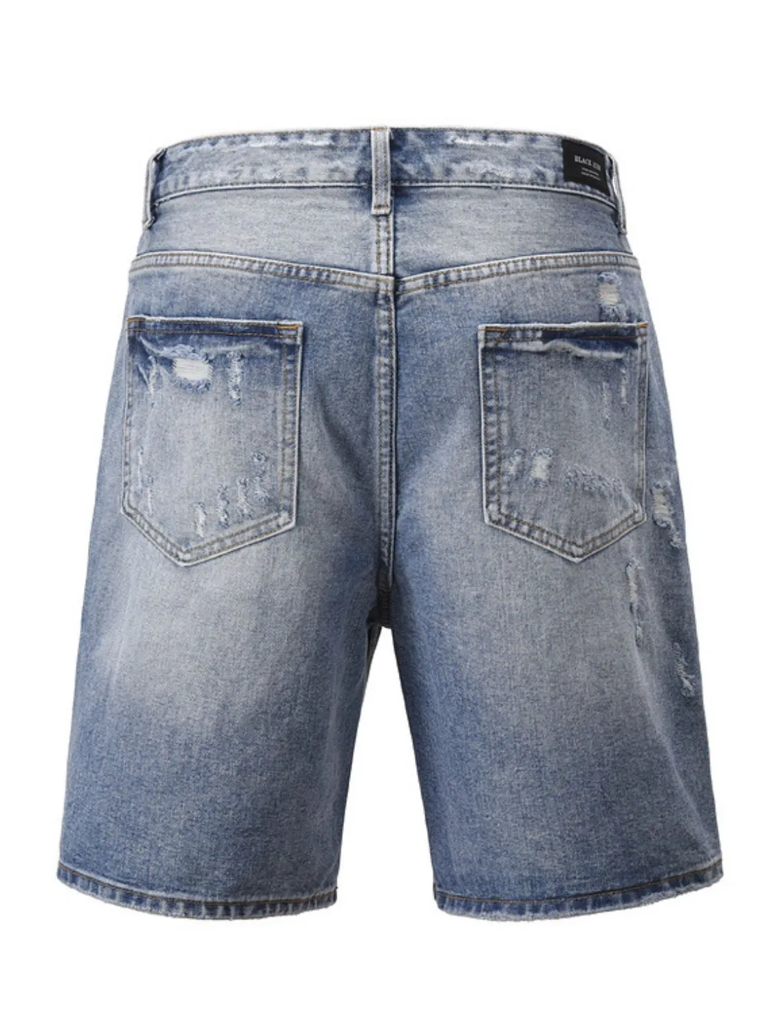 Men's Distressed Denim Bermuda Shorts sold by Unique Kulture product image thumbnail 2