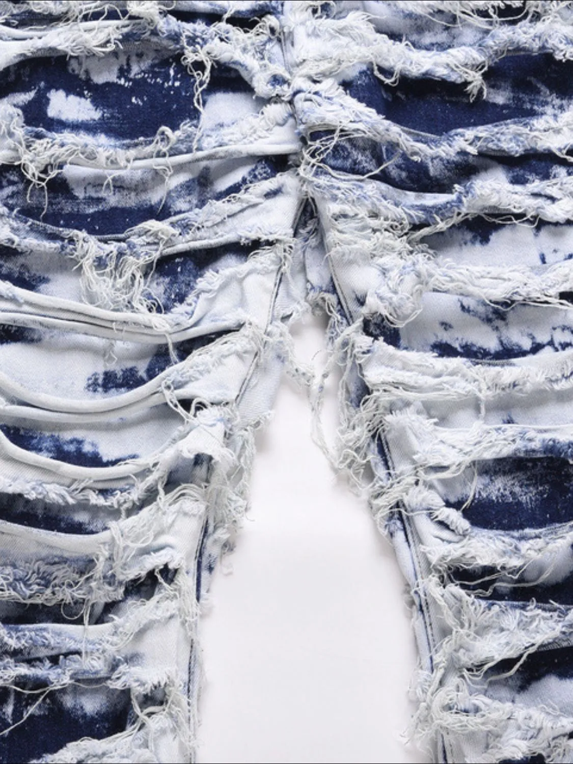 Men's Distressed Raw Hem Straight Jeans sold by Unique Kulture product image thumbnail 4