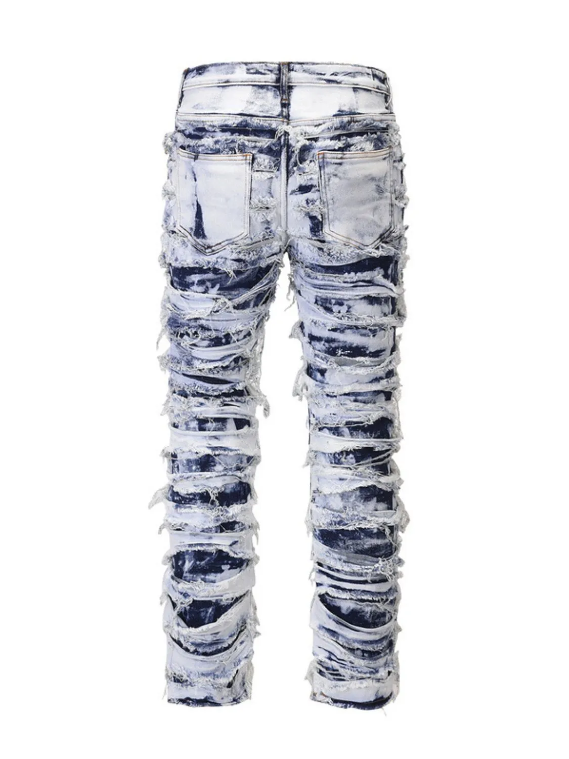 Men's Distressed Raw Hem Straight Jeans sold by Unique Kulture product image thumbnail 2