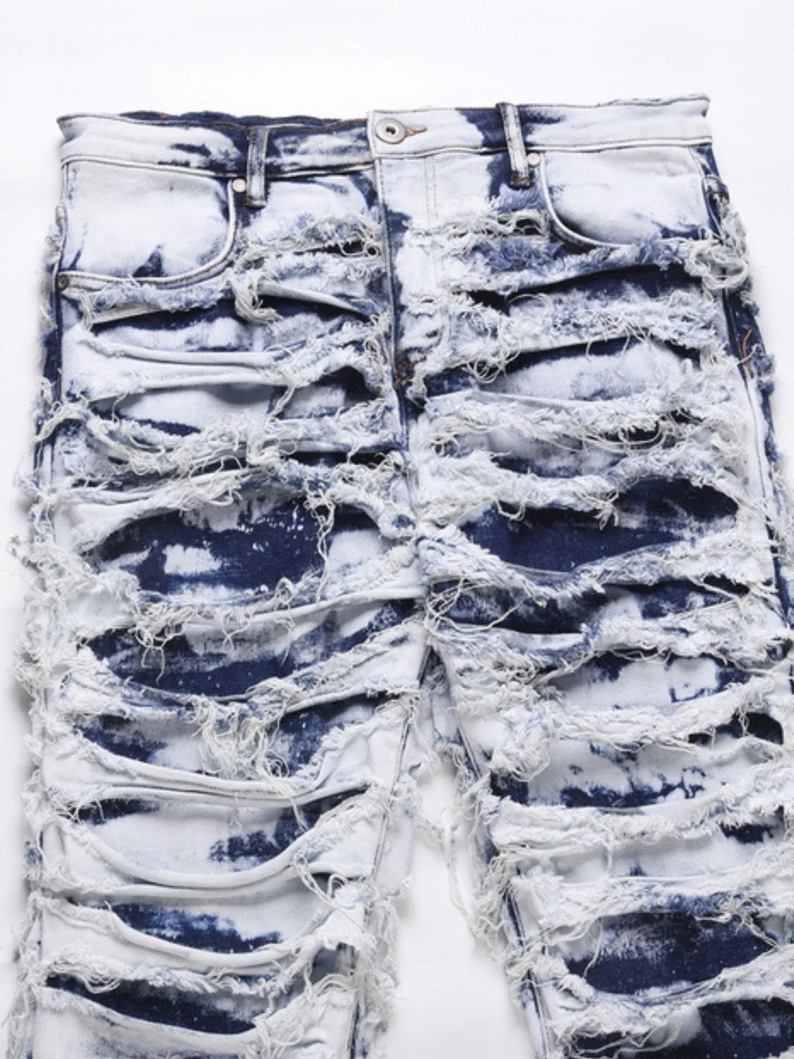 Men's Distressed Raw Hem Straight Jeans sold by Unique Kulture product image thumbnail 3