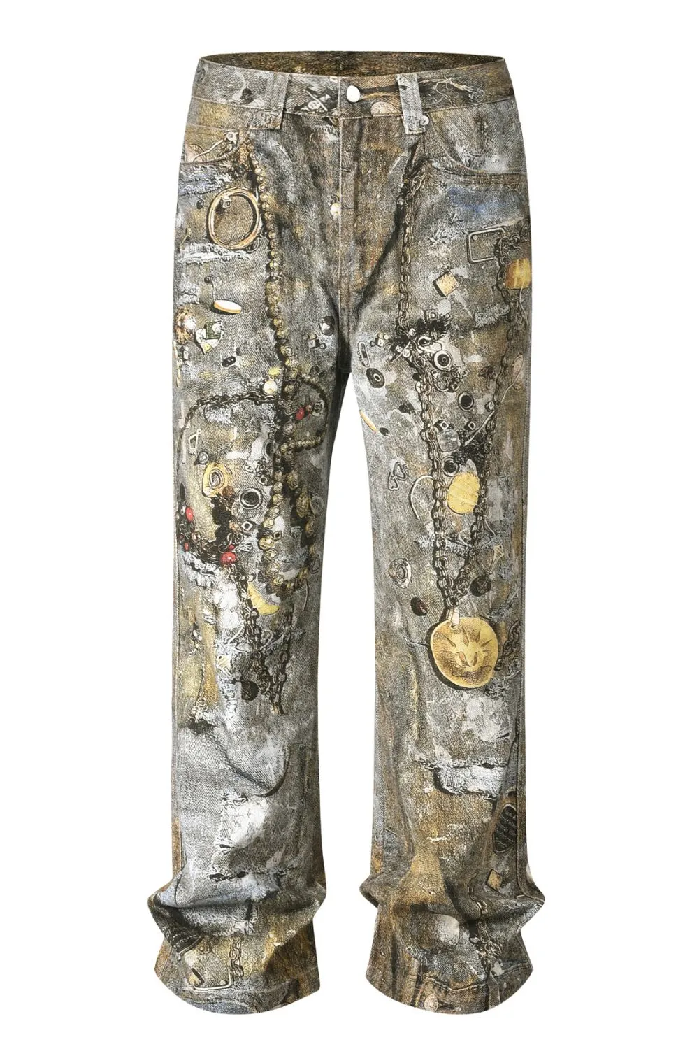 Men's Wide Straight Printed Jeans with Pockets sold by Unique Kulture product image thumbnail 4