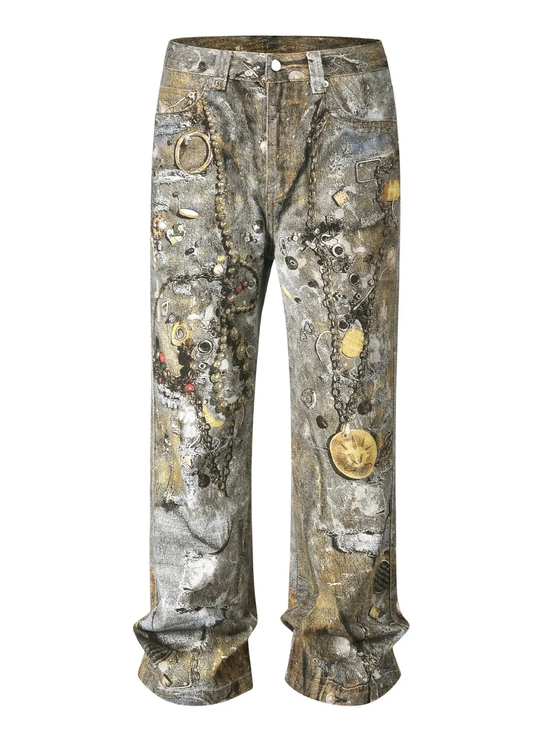 Men's Wide Straight Printed Jeans with Pockets sold by Unique Kulture product image thumbnail 5