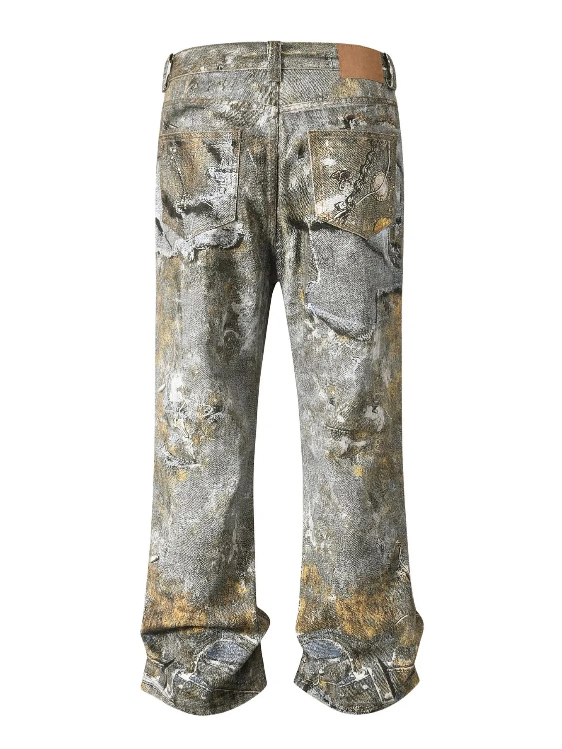 Men's Wide Straight Printed Jeans with Pockets sold by Unique Kulture product image thumbnail 3