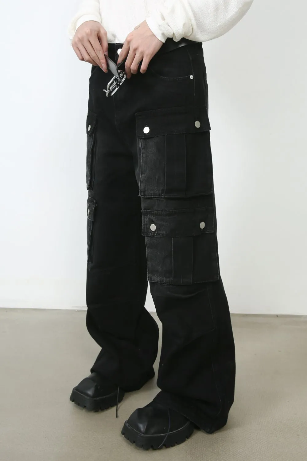 Men's Wide Leg Jeans with Cargo Pockets sold by Unique Kulture product image thumbnail 2