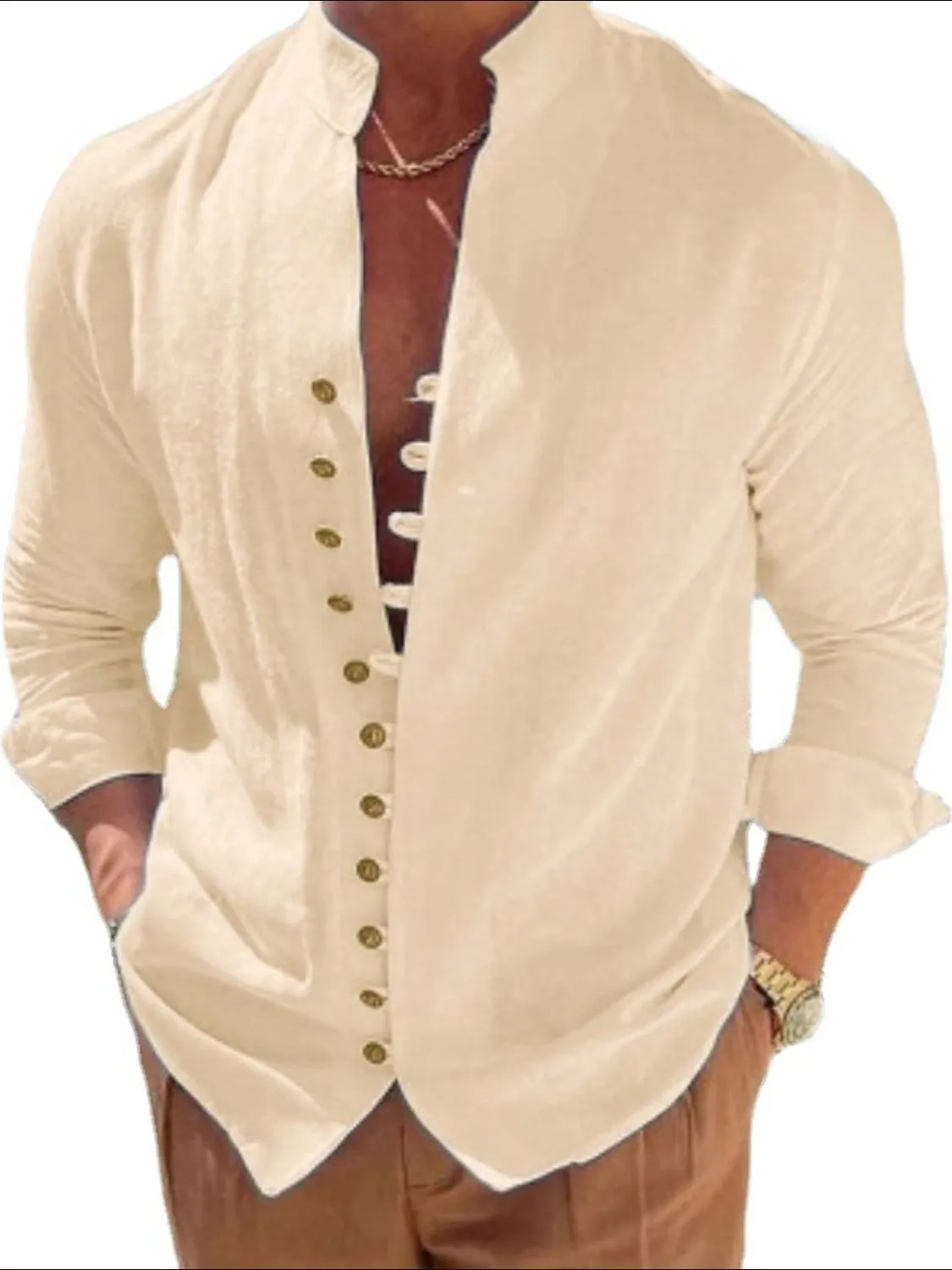 Men's Full Size Button Front Long Sleeve Shirt Plus Size sold by Unique Kulture product image thumbnail 5